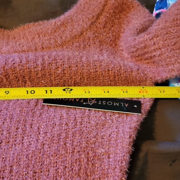 Almost Famous Eyelash Off-Shoulder Mini Sweater Dress - Picture 3 of 9